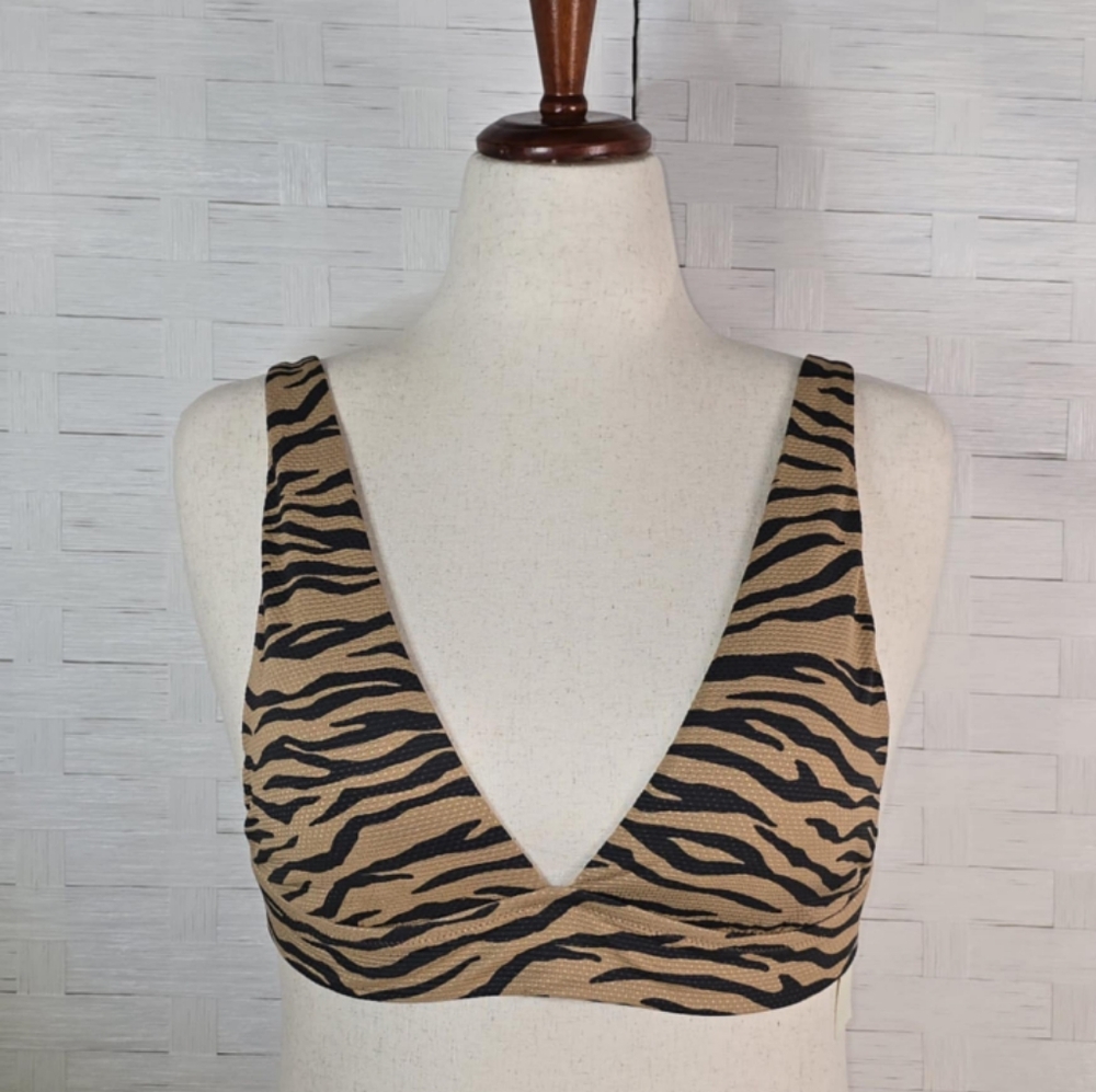Aerie Brown/Black Stripe Bathing Suit Top